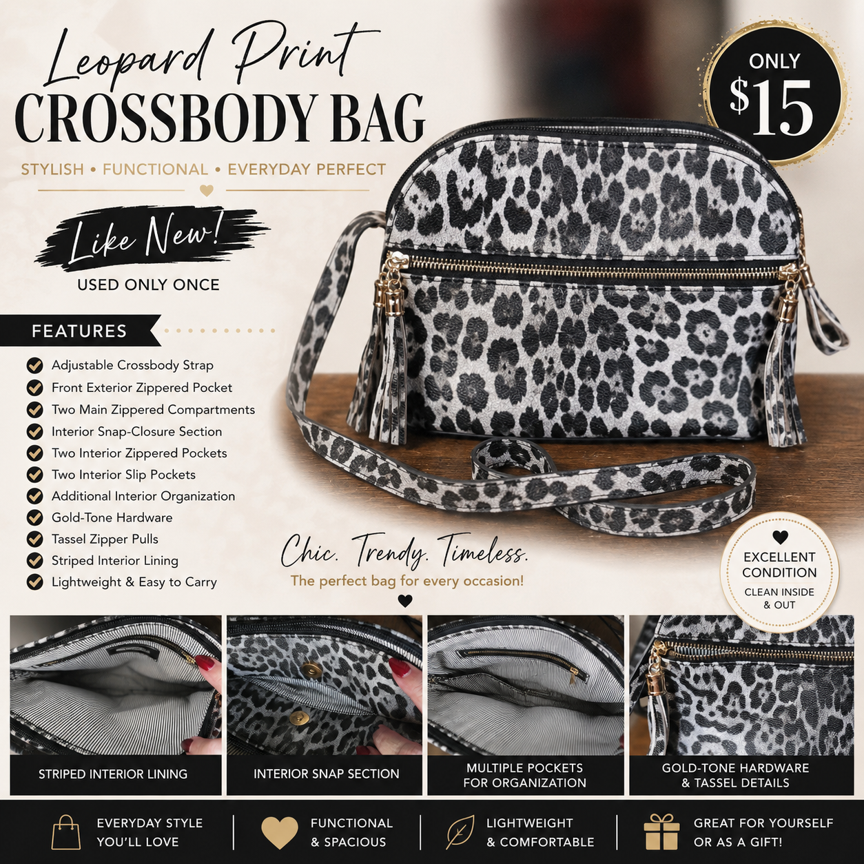 Leopard Print Crossbody Bag