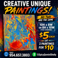 Original Acrylic Pour Painting — Rainbow Multicolor