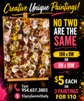 Original Acrylic Painting — Floral White, Yellow & Red