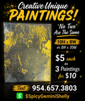 Original Acrylic Painting — Black & Yellow Gold