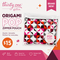 Origami Pop Zipper Pouch