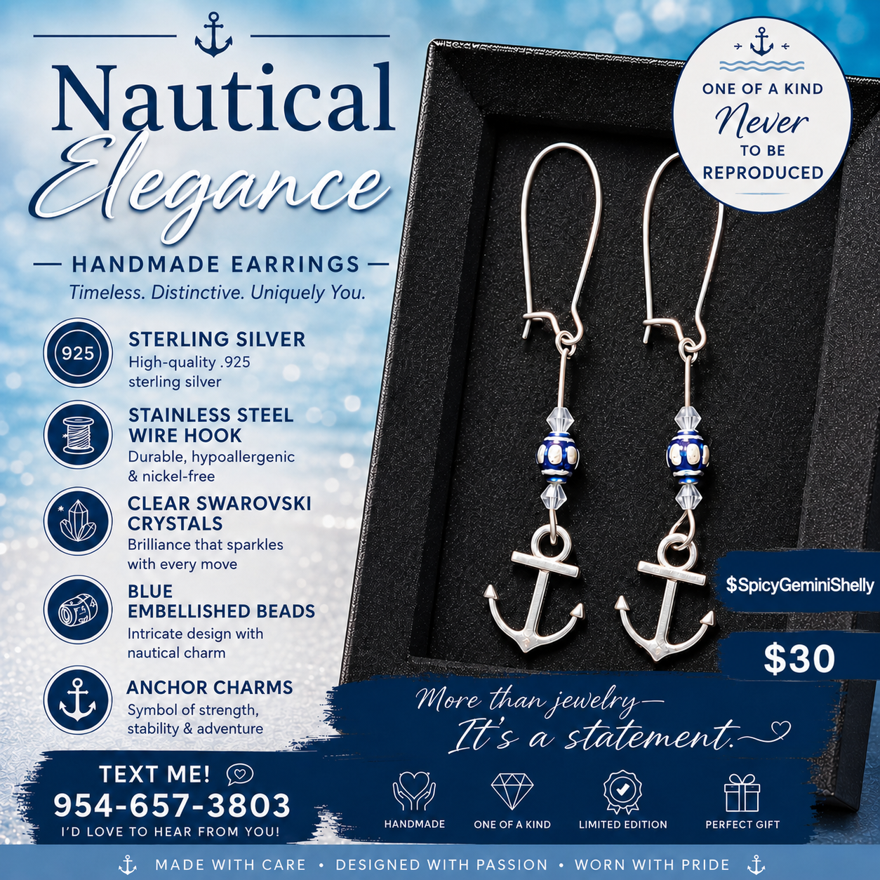 Nautical Elegance Anchor Earrings