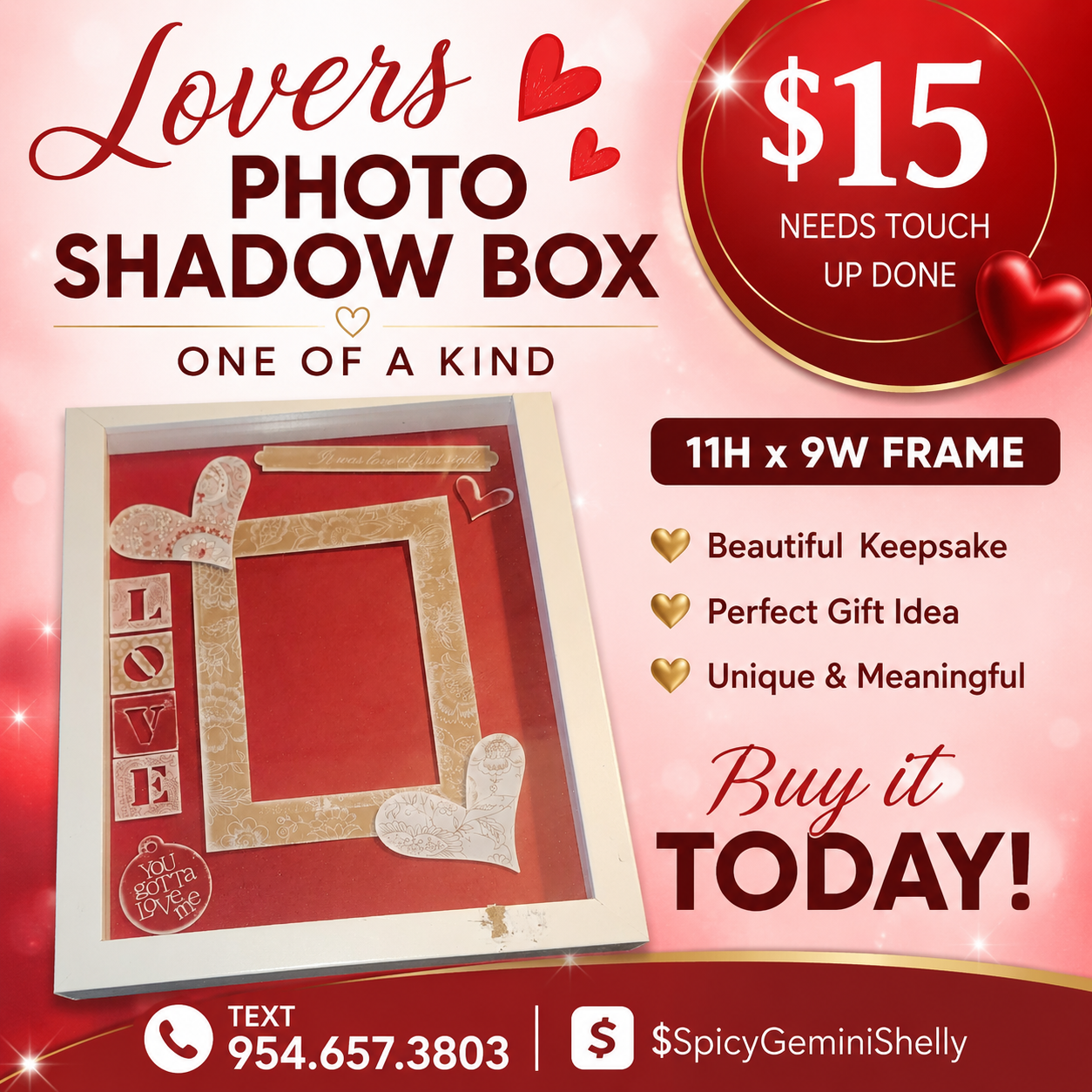 Lovers Photo Shadow Box — One of a Kind