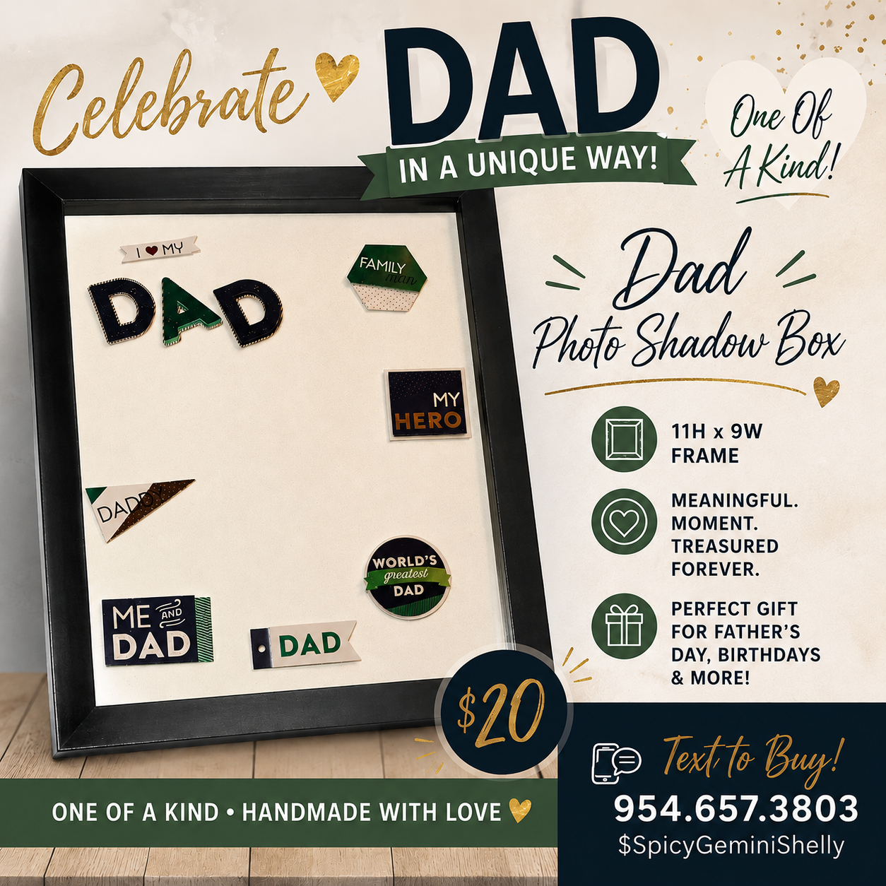 Dad Photo Shadow Box — One of a Kind