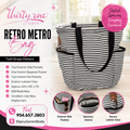 Thirty-One Retro Metro Bag — Twill Stripe Pattern (Like New)