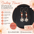 Smiling Flower Charm Dangle Earrings