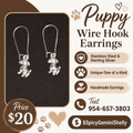 Puppy Wire Hook Dangle Earrings