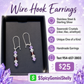 Swarovski Crystal Wire Hook Dangle Earrings — Lilac & Amethyst